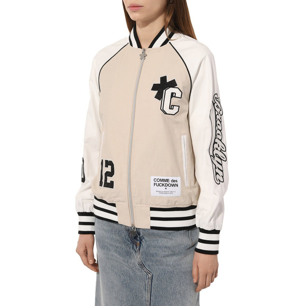 comme des fuckdown - bomber all-zip beige