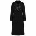 loro piana tessuto - cappotto lungo con rever raso