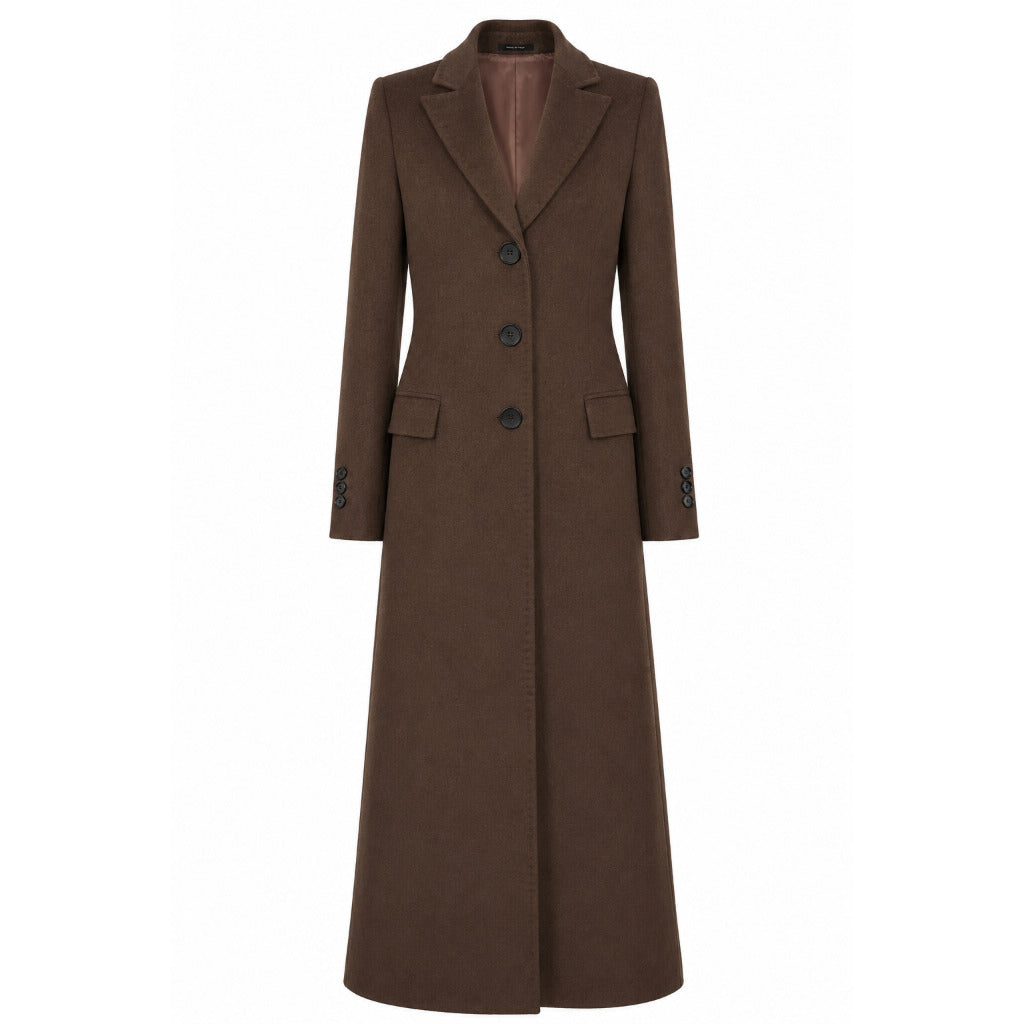 loro piana tessuto - cappotto capolavoro lungo marrone