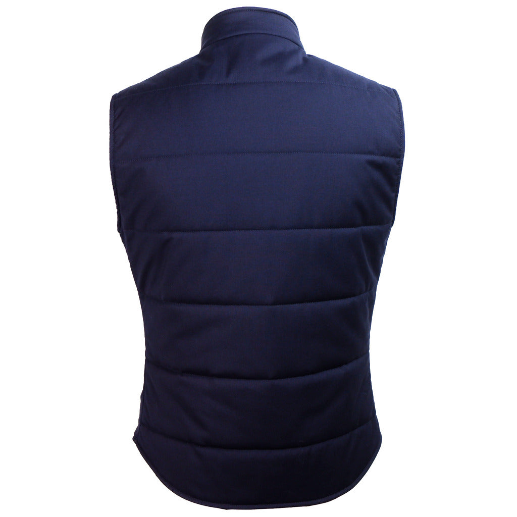 loro piana tessuto - gilet lana blu