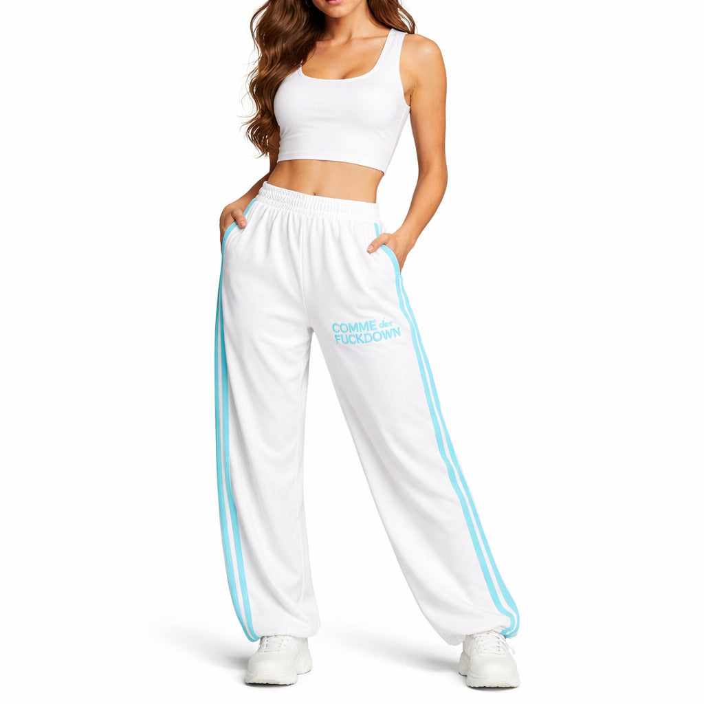 comme des fuckdown - Pantalone in triacetato con bande