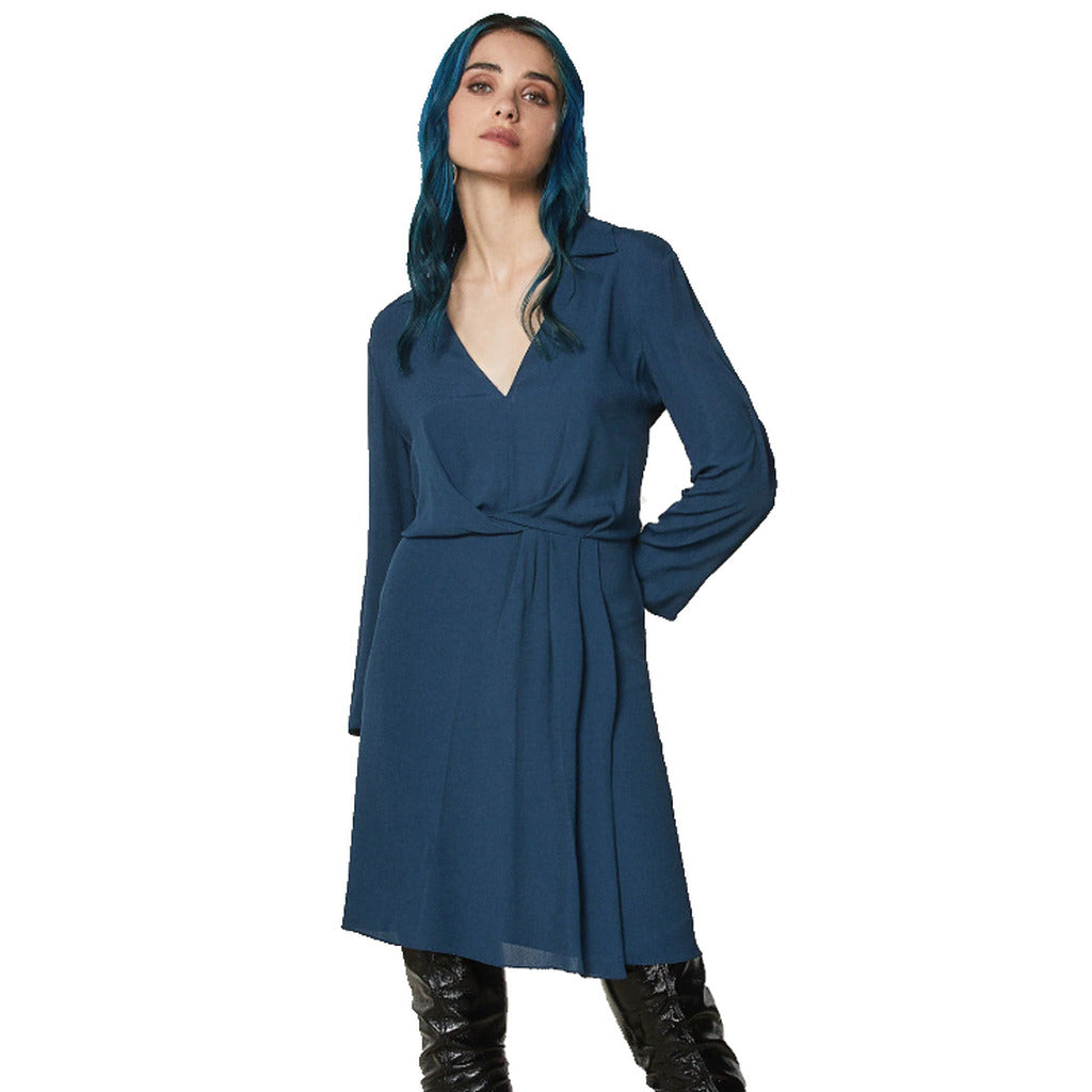 patrizia pepe - abito midi petrol blu