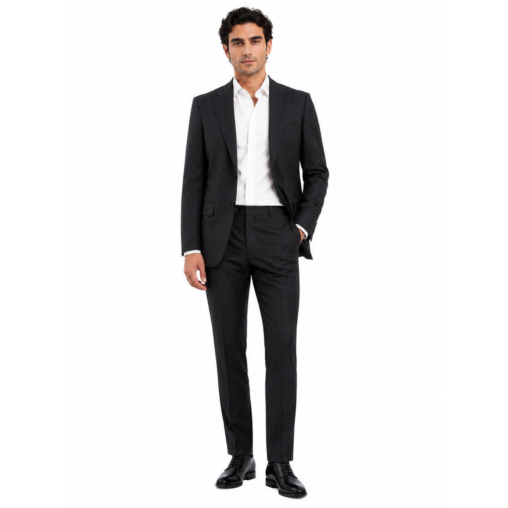 ermenegildo zegna tessuto - Completo lana gessato blu
