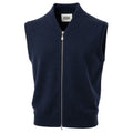 alpha studio - gilet zip merinos blu