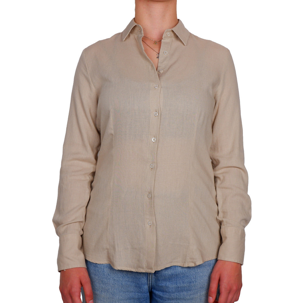 bagutta - camicia lino beige