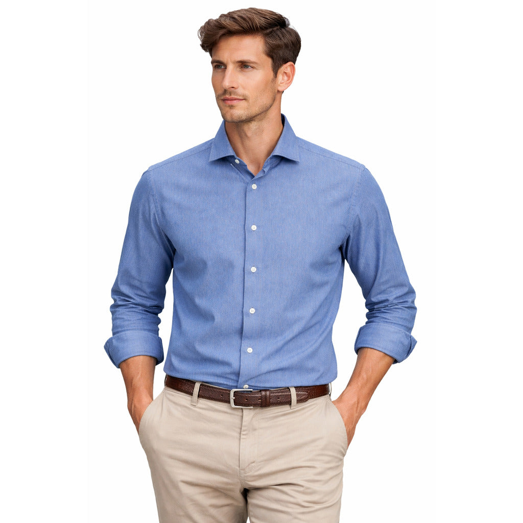 mc2 saint barth - camicia denim blu chiaro