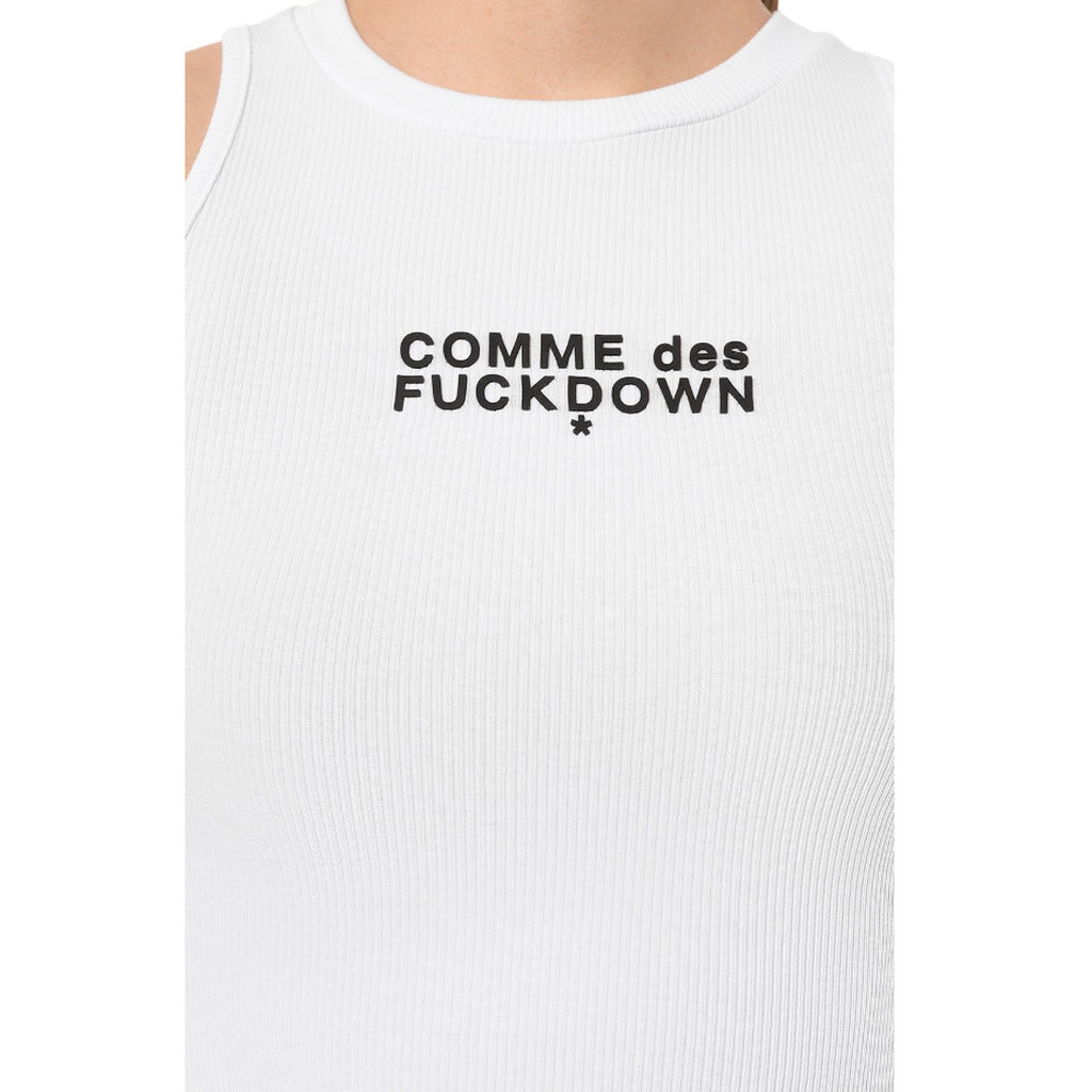 comme des fuckdown - top crop in costina bianco