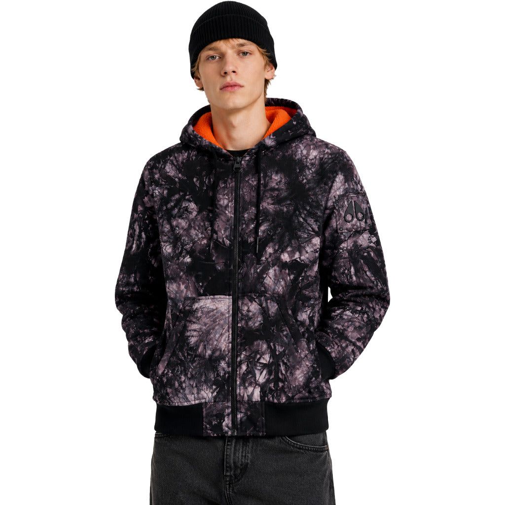 moose knuckles - piumino zip up hoo tie dye