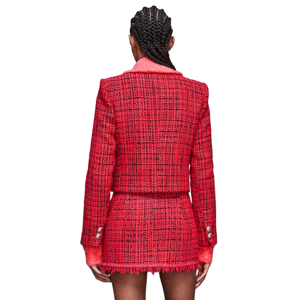 patrizia pepe - giacca cropped coral tweed