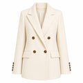 loro piana tessuto - cappotto corto doppiopetto panna
