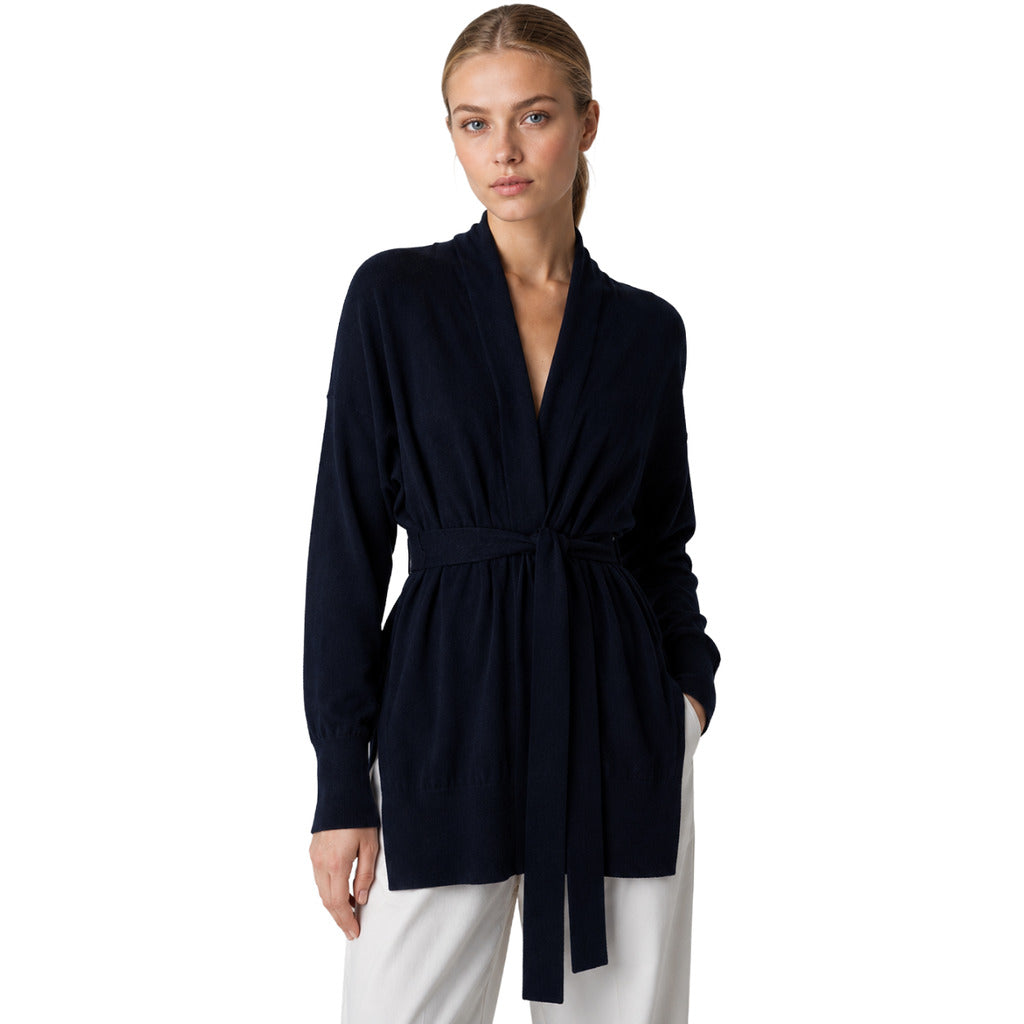 alpha studio - cardigan sciallato blu notte