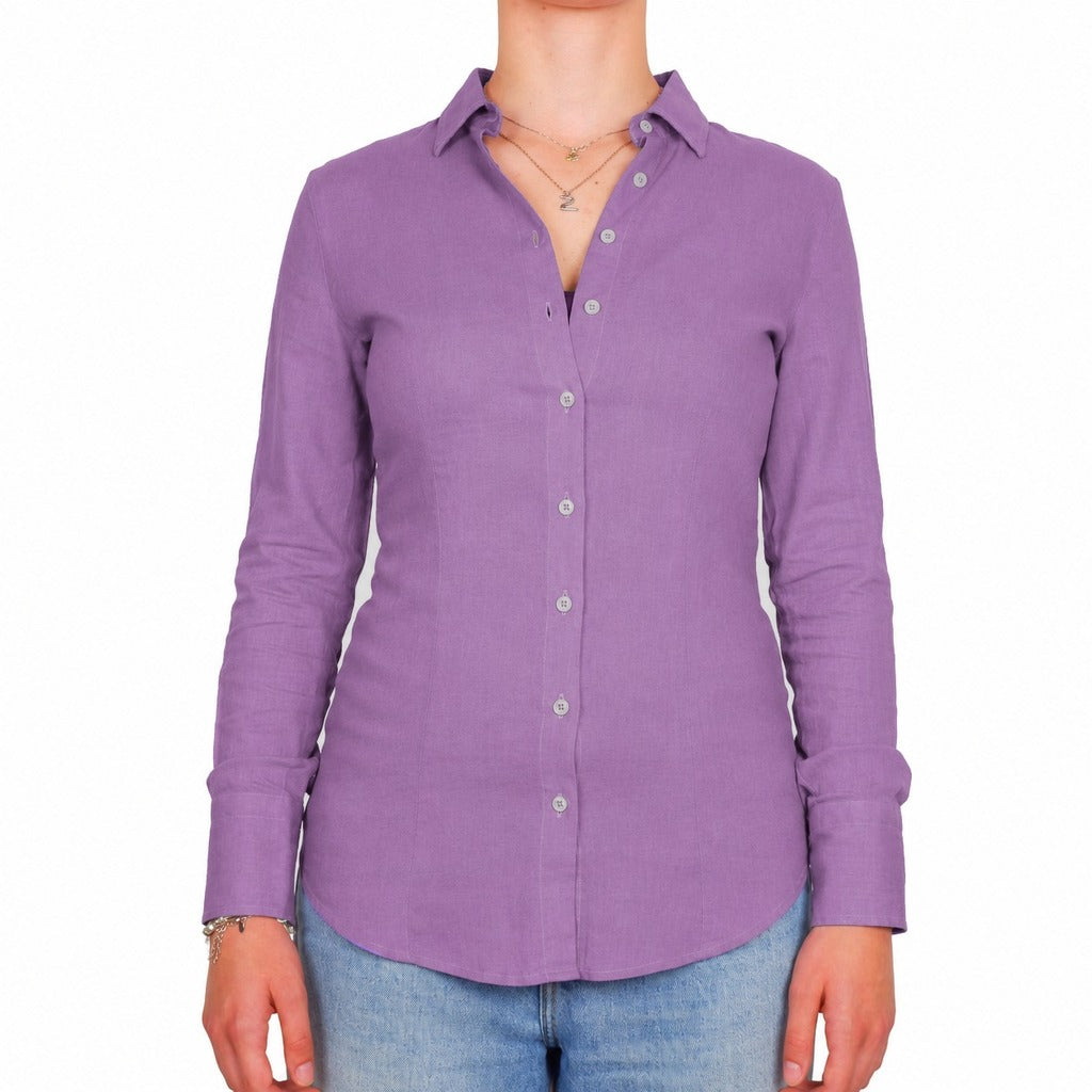 bagutta - camicia lino viola