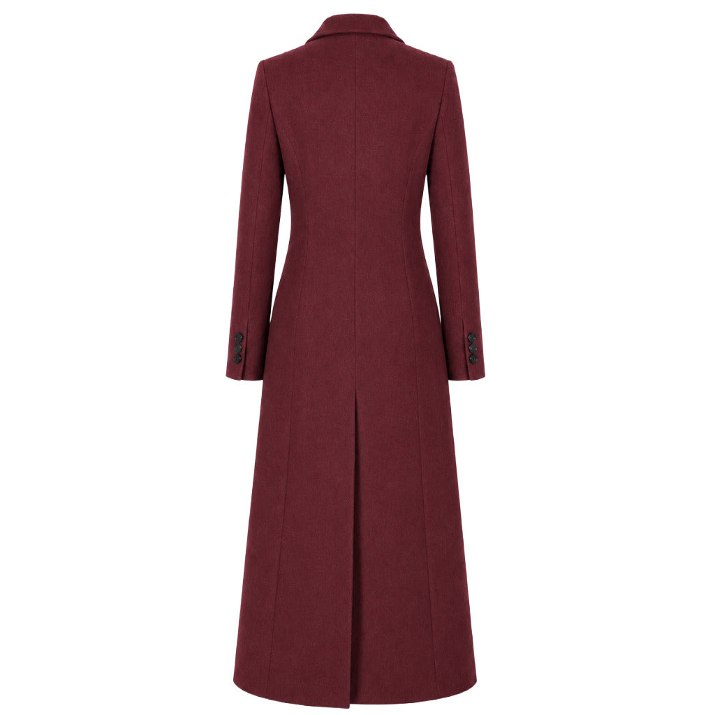 loro piana tessuto - cappotto capolavoro lungo bordeaux