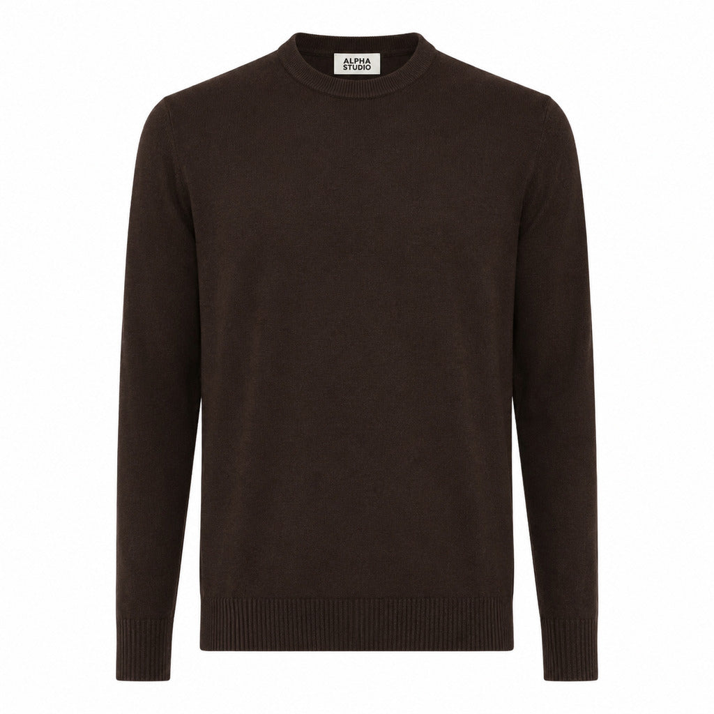 alpha studio - Maglia girocollo lana merino