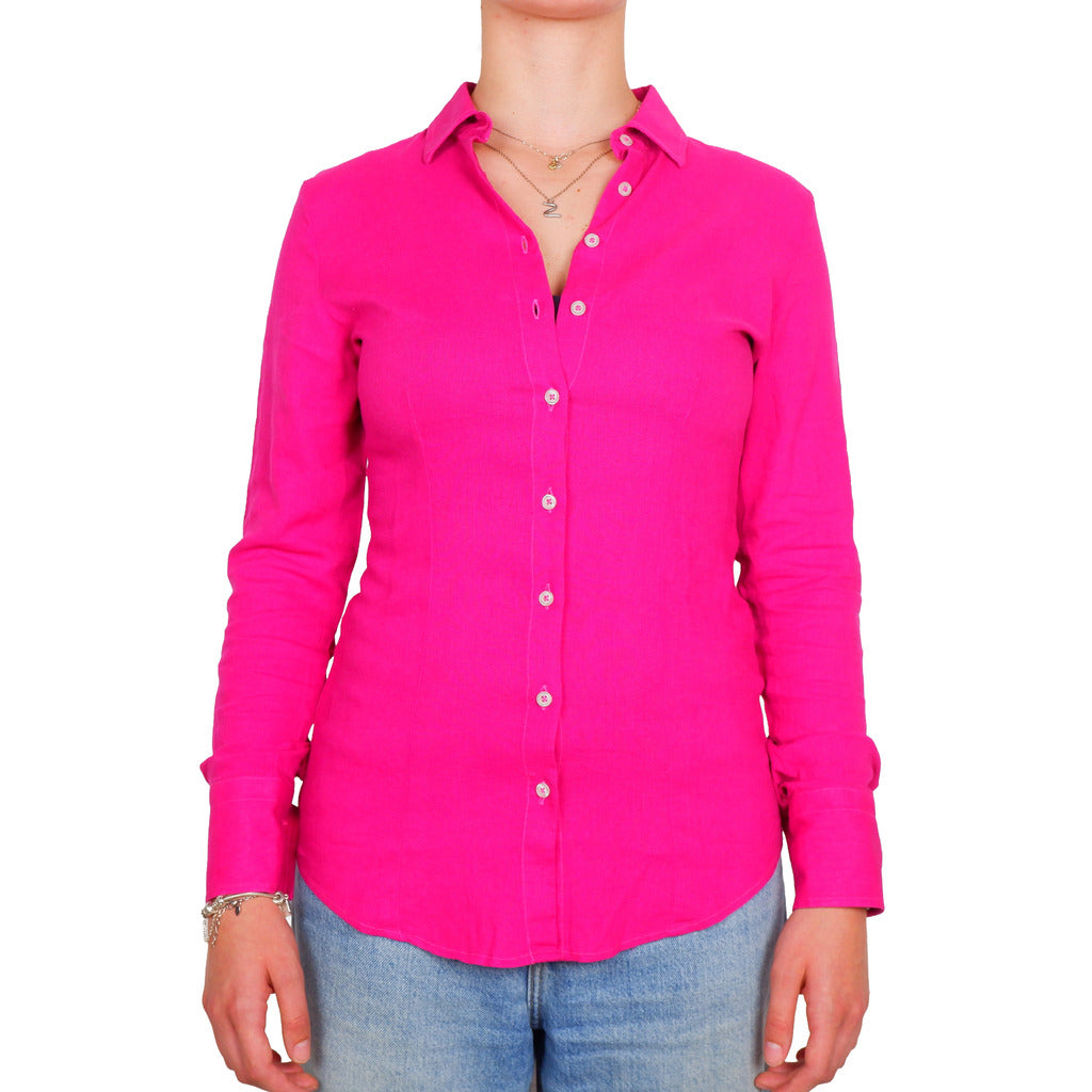 bagutta - camicia lino fuxia