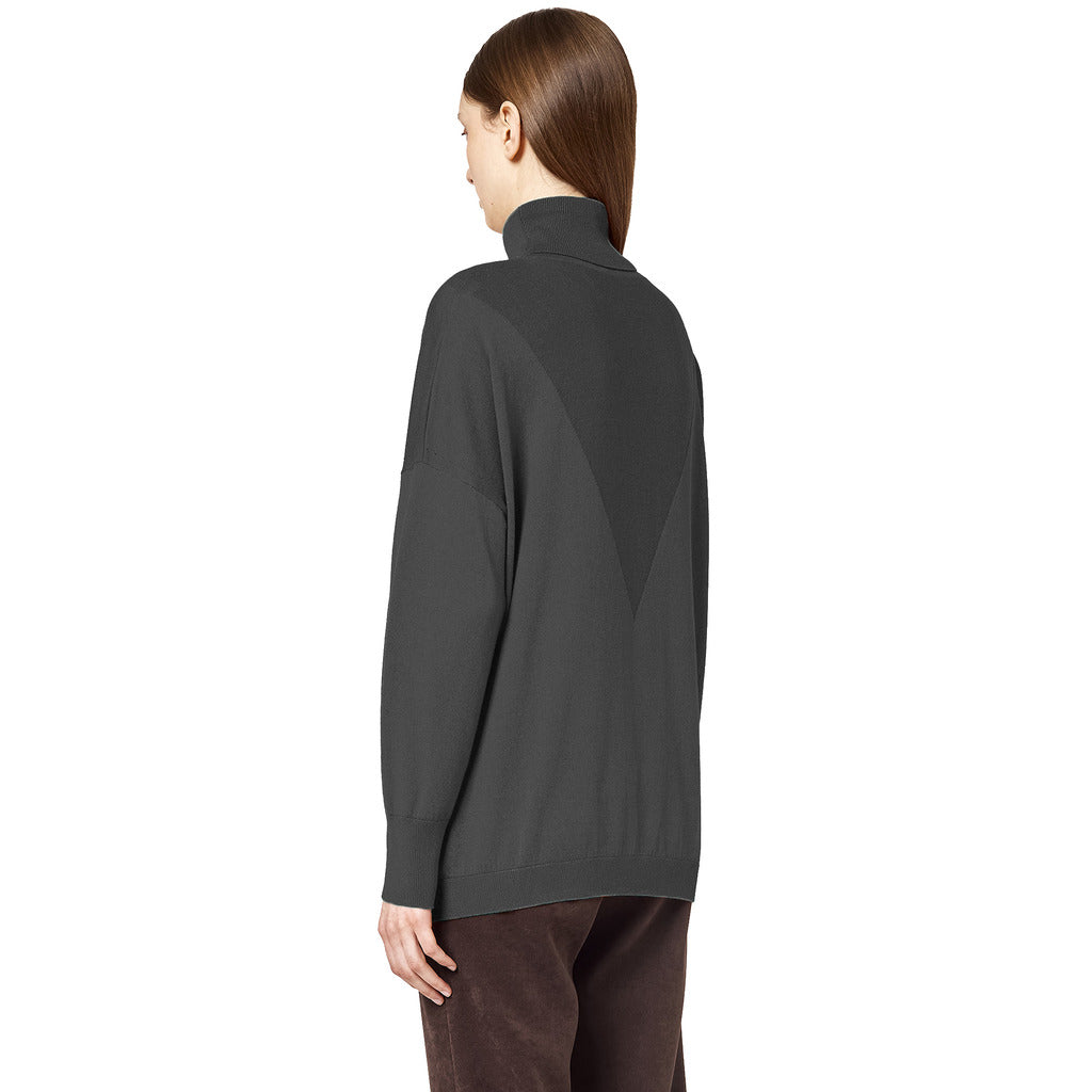 alpha studio - dolcevita intarsio grigio scuro