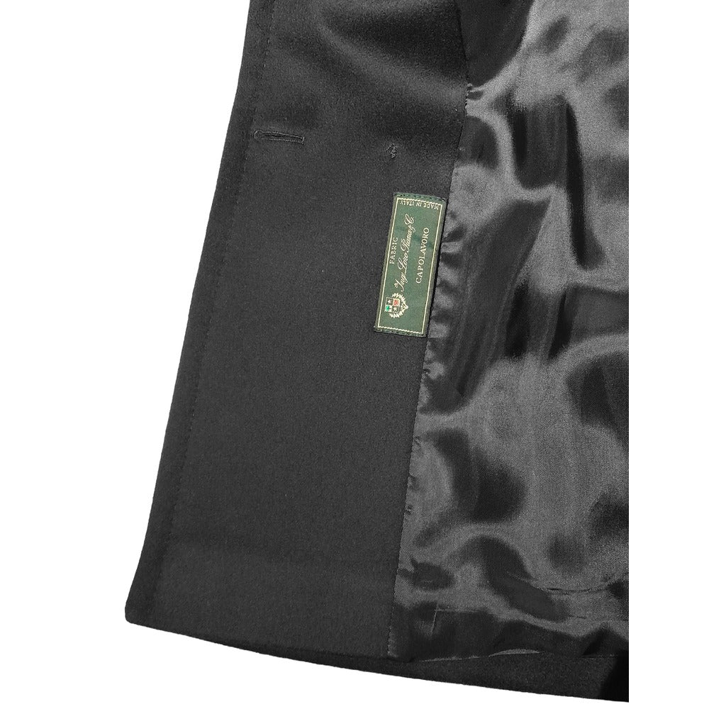 loro piana tessuto - cappotto peacoat doppiopetto nero