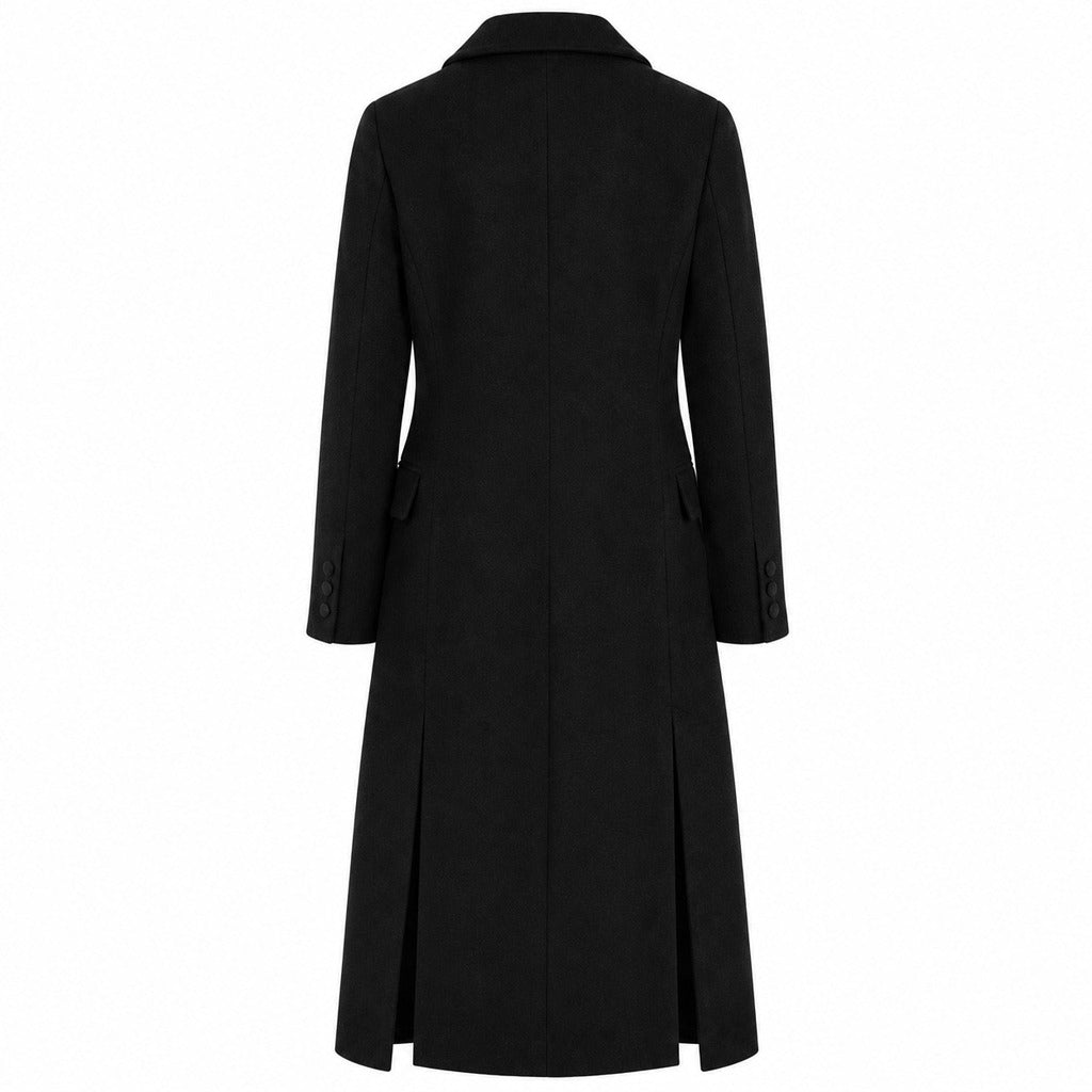 loro piana tessuto - cappotto lungo con rever raso