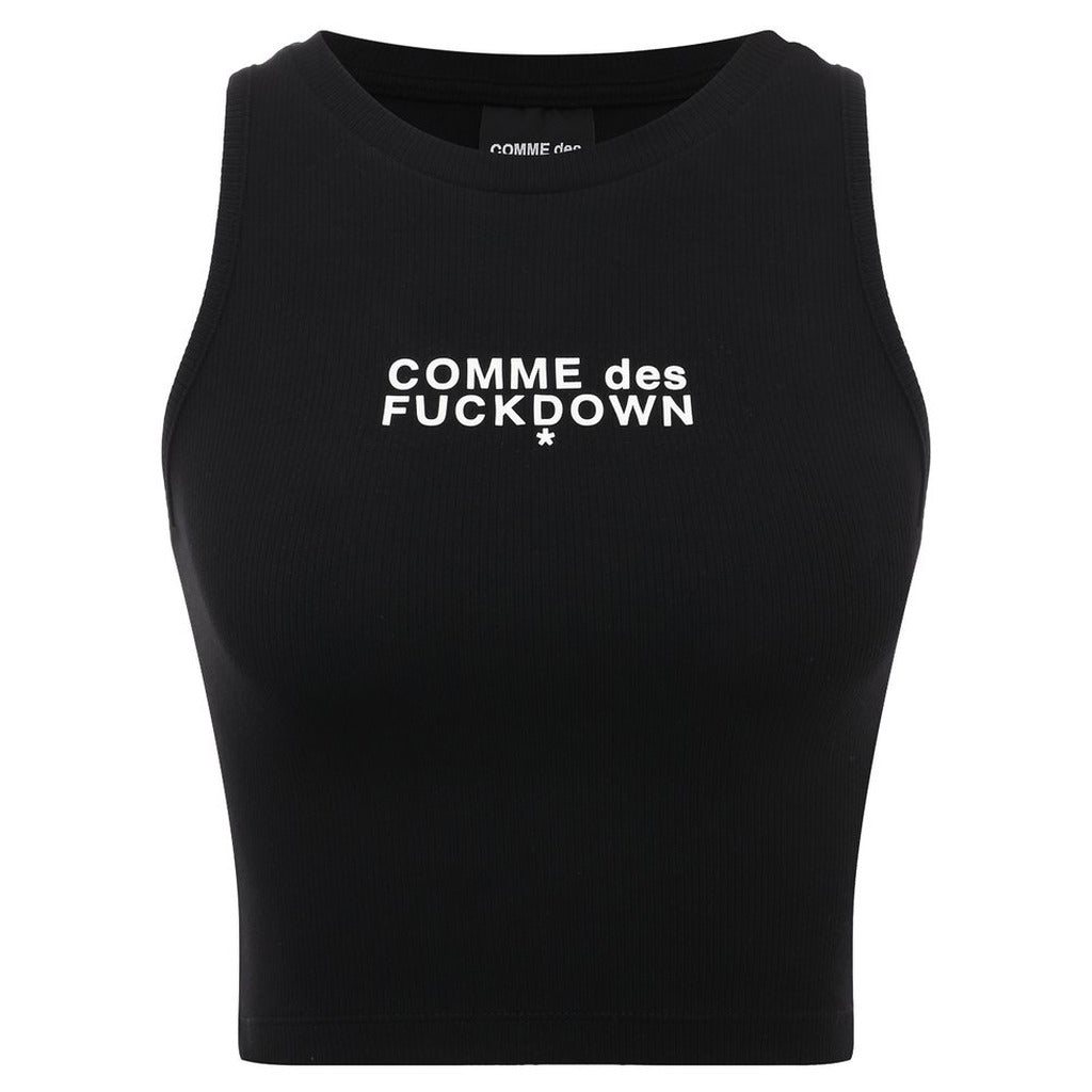 comme des fuckdown - top crop in costina nero