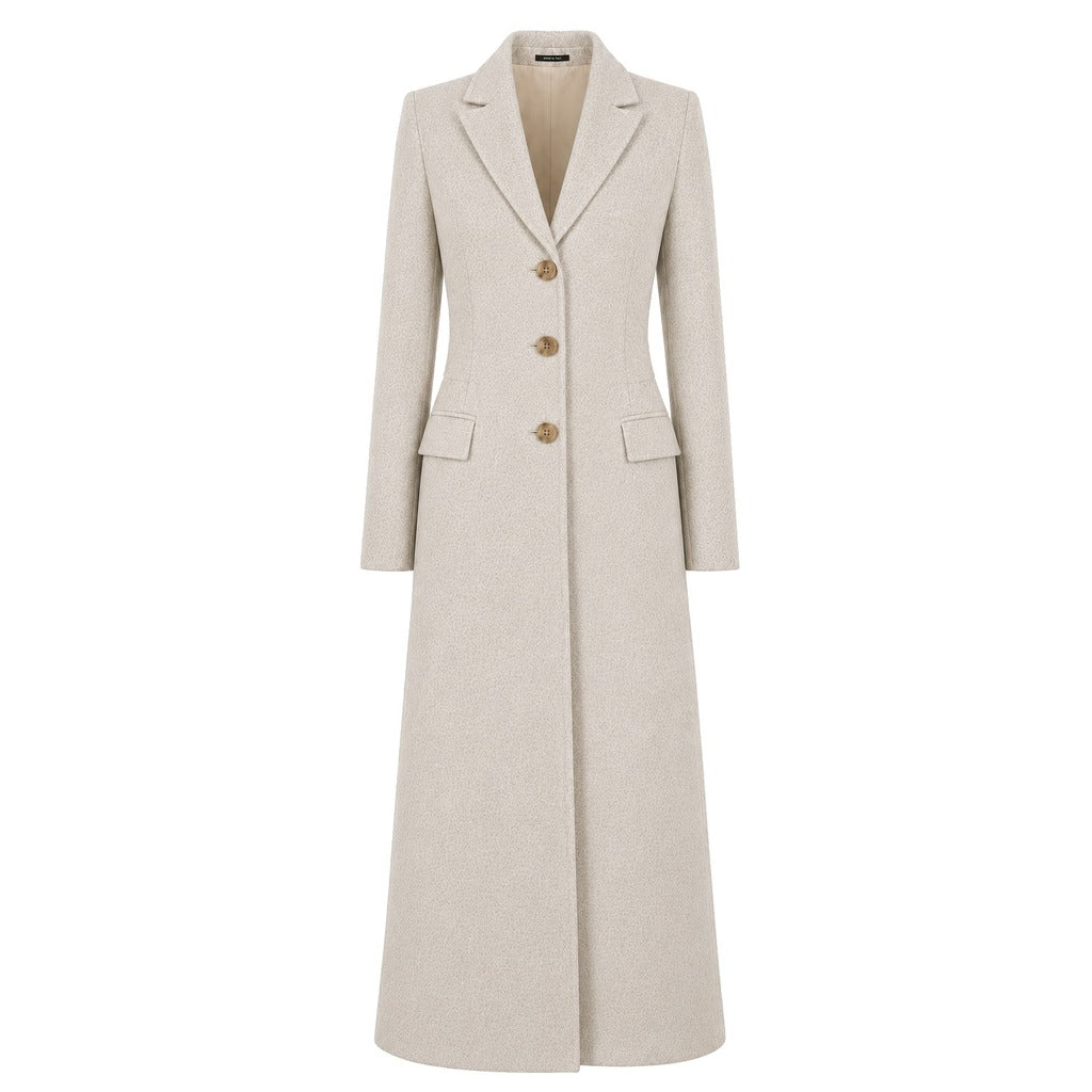 loro piana tessuto - cappotto capolavoro lungo beige