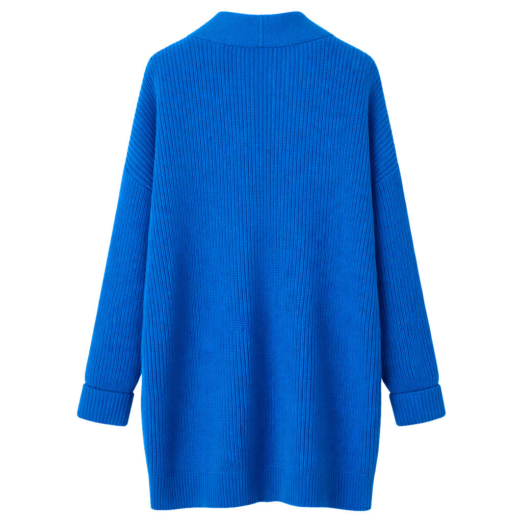 patrizia pepe - cardigan lungo maglia blu