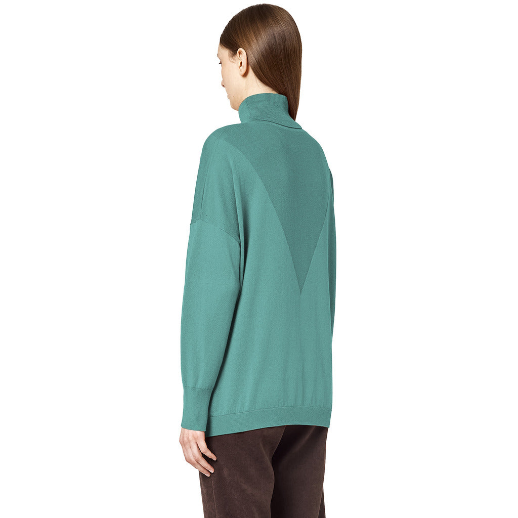 alpha studio - dolcevita intarsio verde acqua