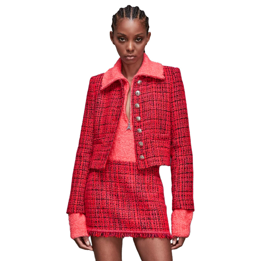 patrizia pepe - giacca cropped coral tweed