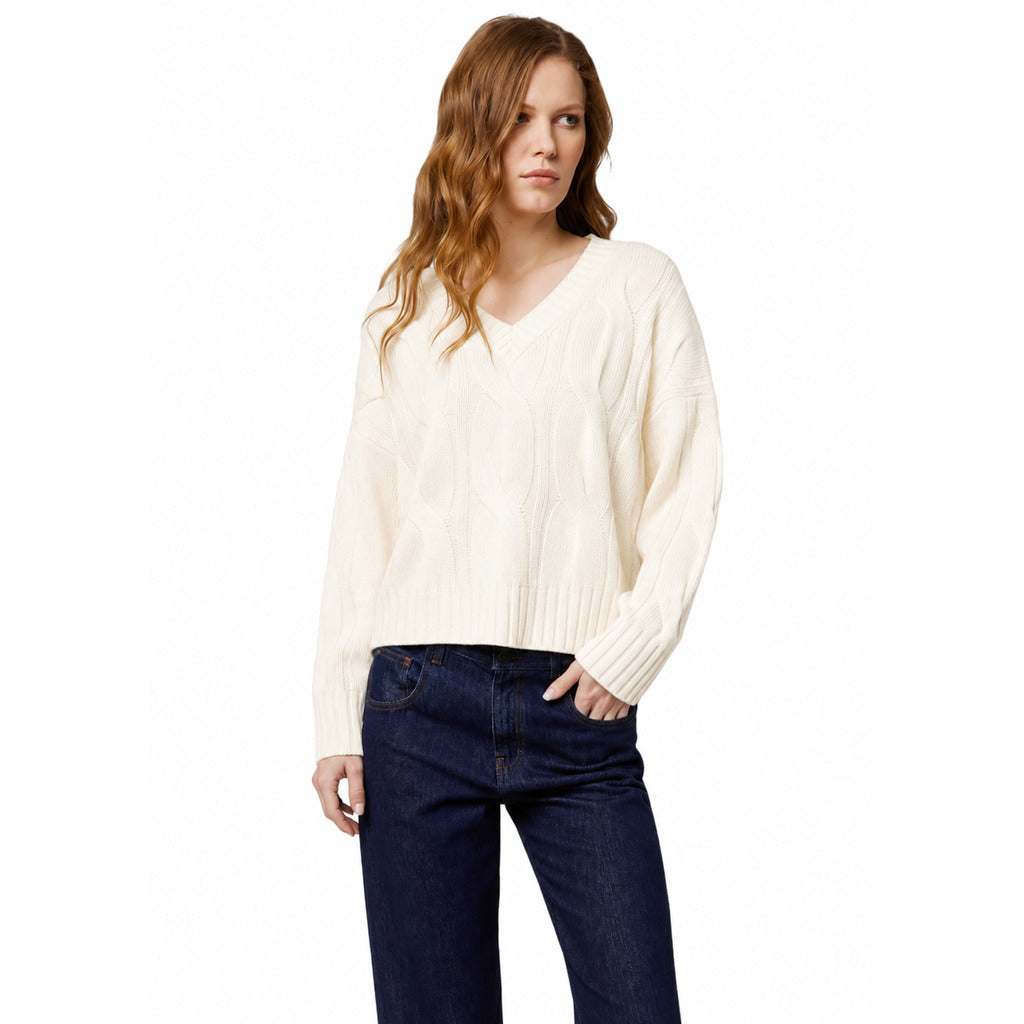 alpha studio - scollo v m/l boxy weaving