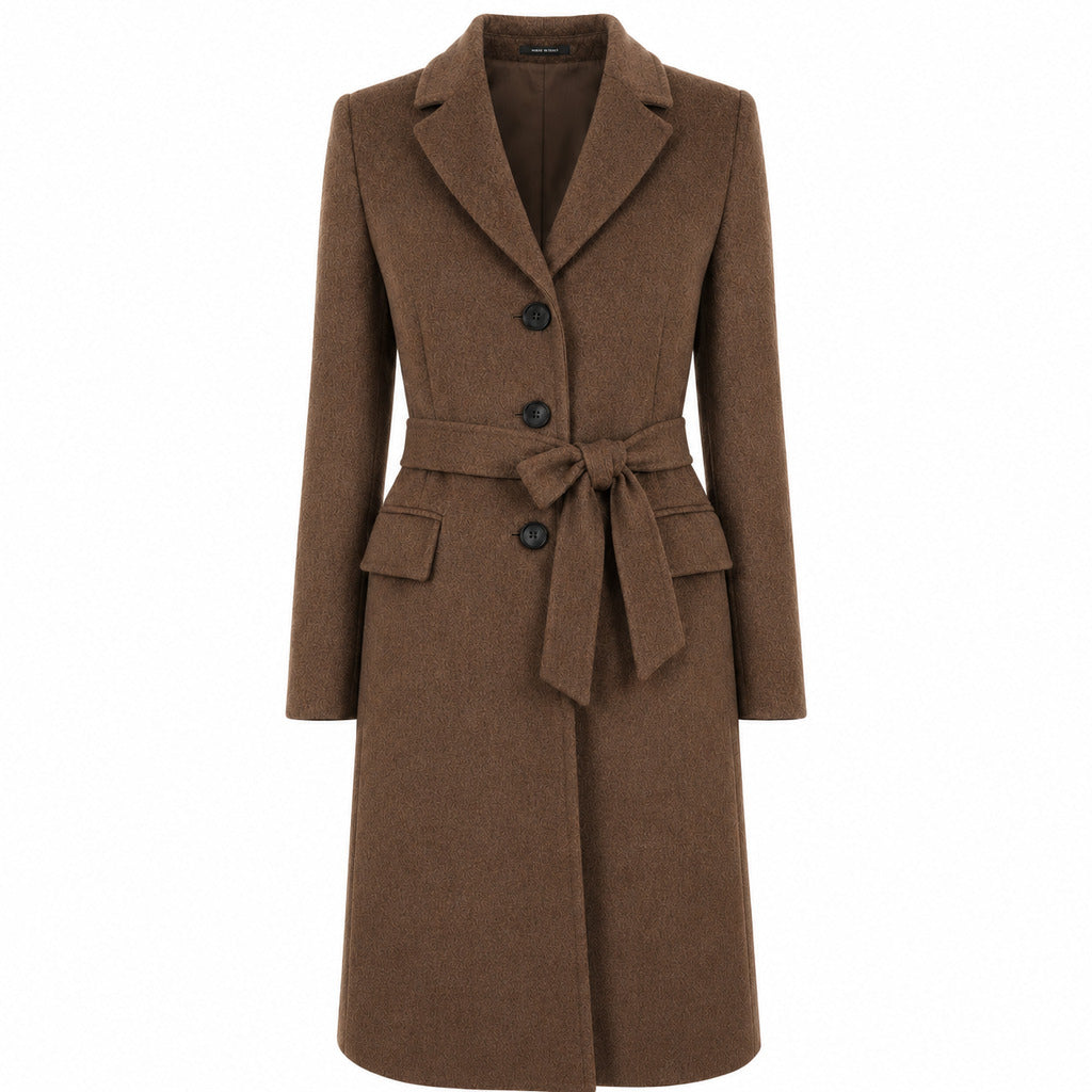 loro piana tessuto - cappotto capolavoro marrone