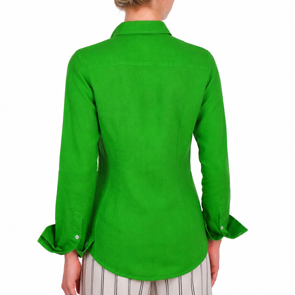 bagutta - camicia lino verde