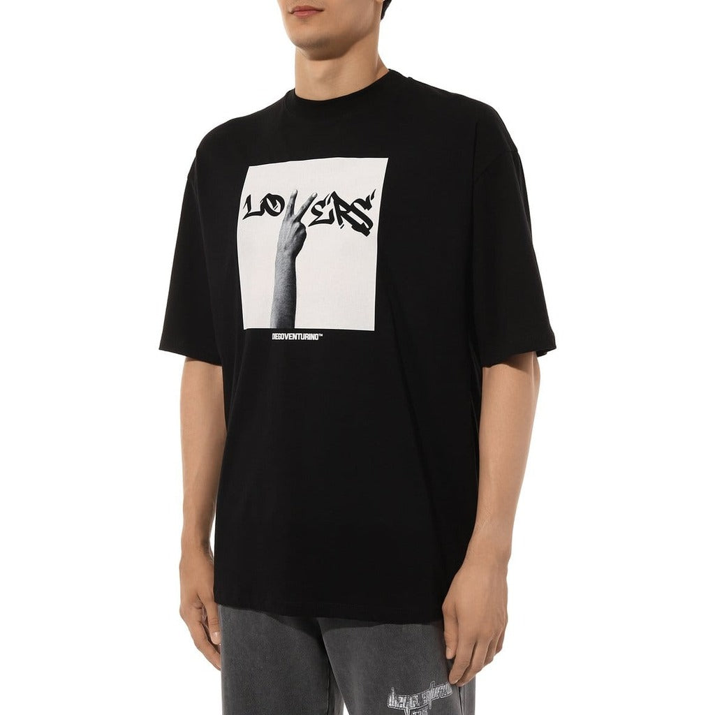 diego venturino - t-shirt nera stampa