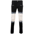 balmain - jeans black and white tie-dye