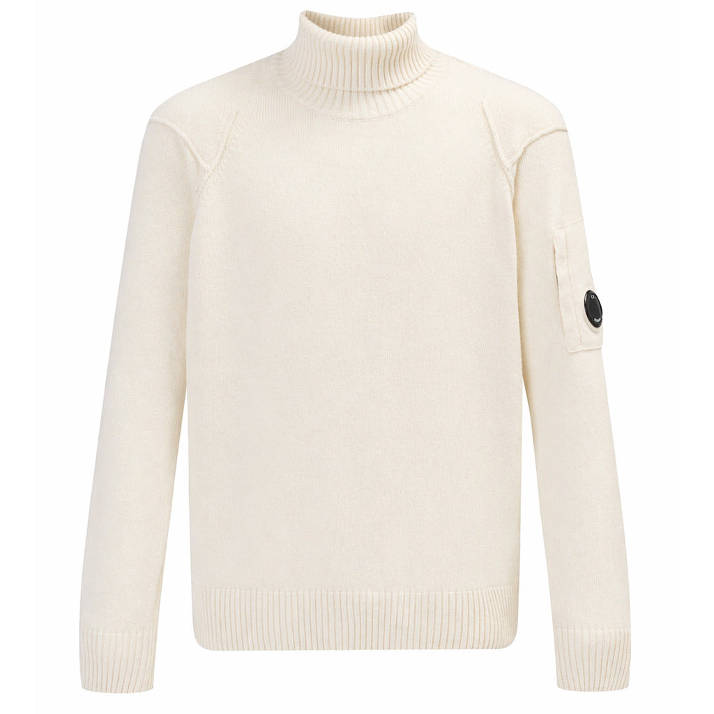 c.p. company - turtle neck lambswool panna
