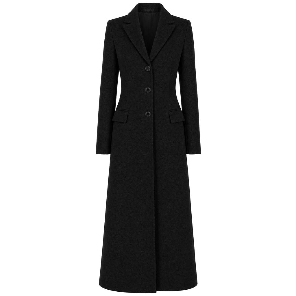 loro piana tessuto - cappotto capolavoro lungo nero