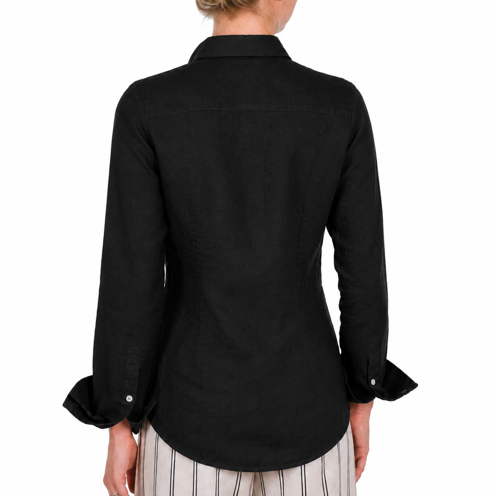 bagutta - camicia lino nero