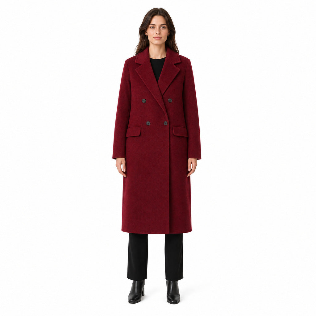 alpha studio - cappotto doppiopetto  lungo lana