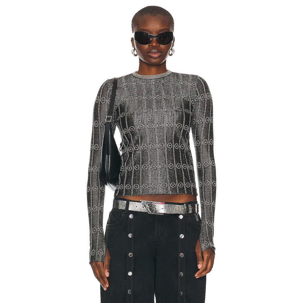 the attico - top black-silver
