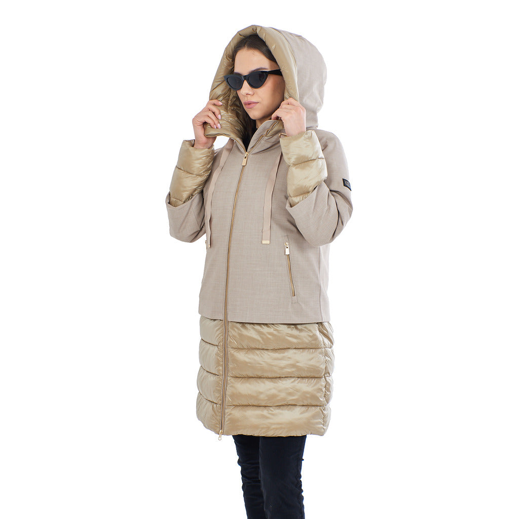 yes zee - piumino tessuto beige