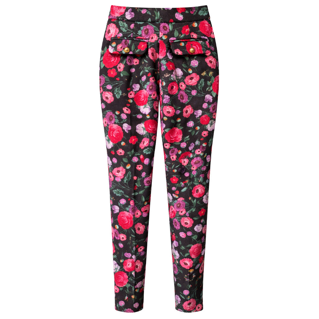 elisabetta franchi - pantaloni con motivo a fiori