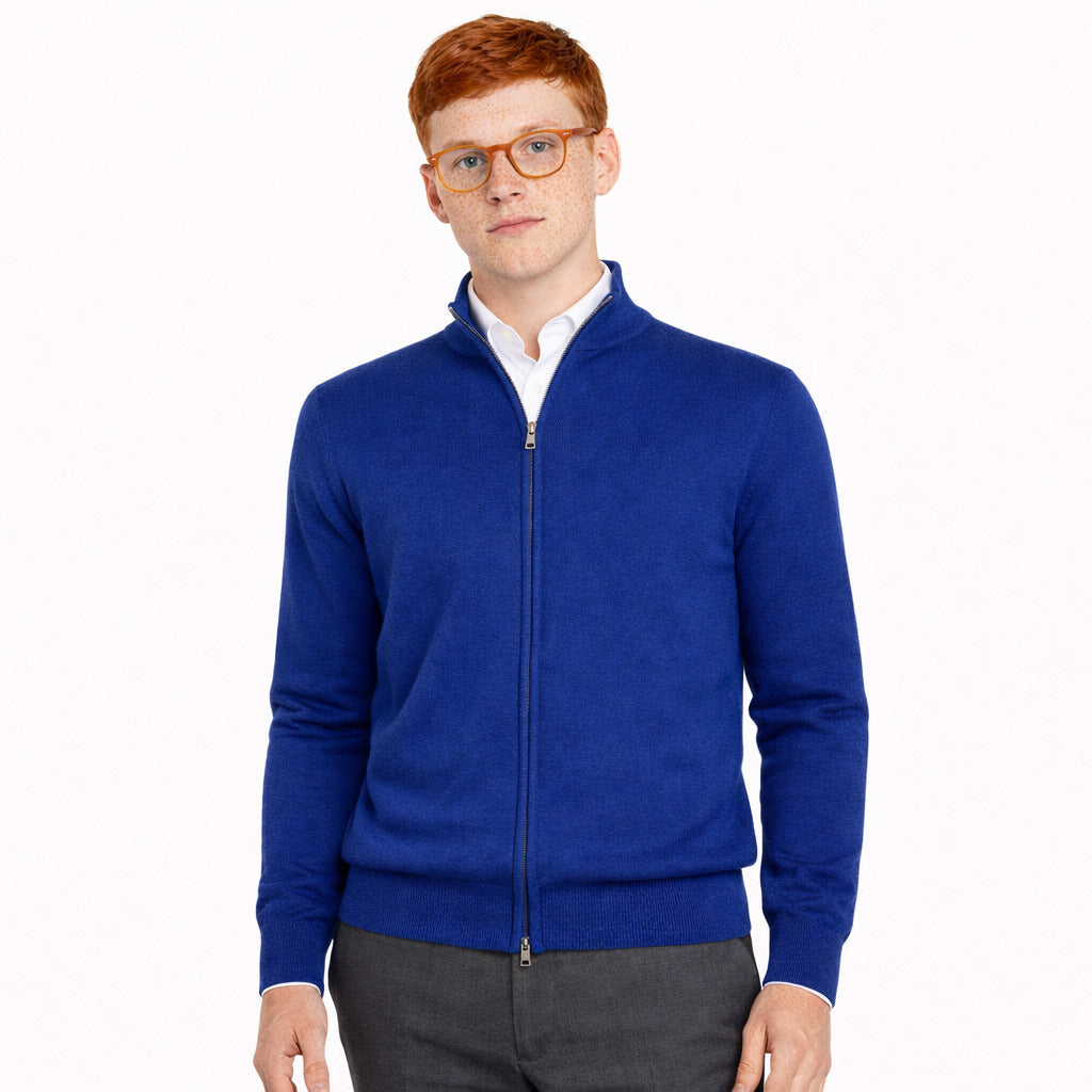 bagutta - cardigan finezza 16 bluette