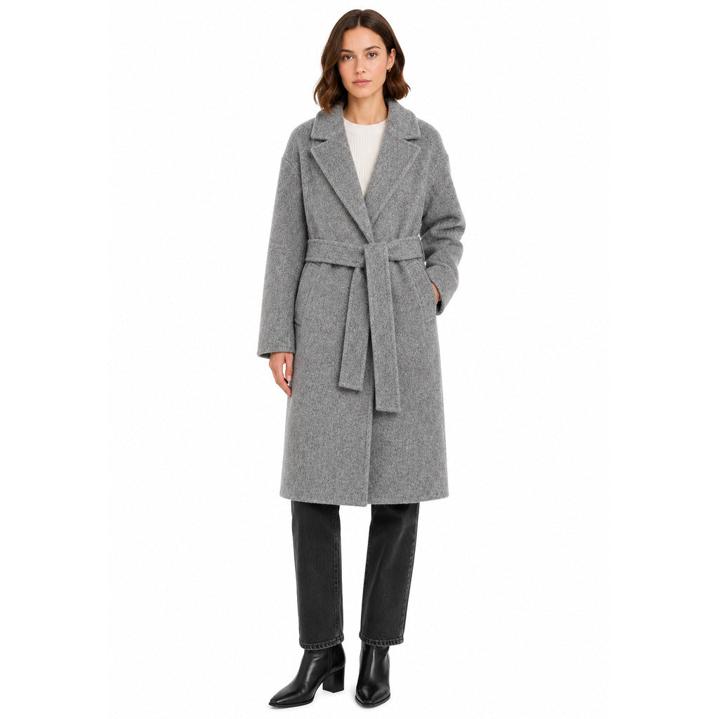 bagutta - cappotto lungo lana con cintura