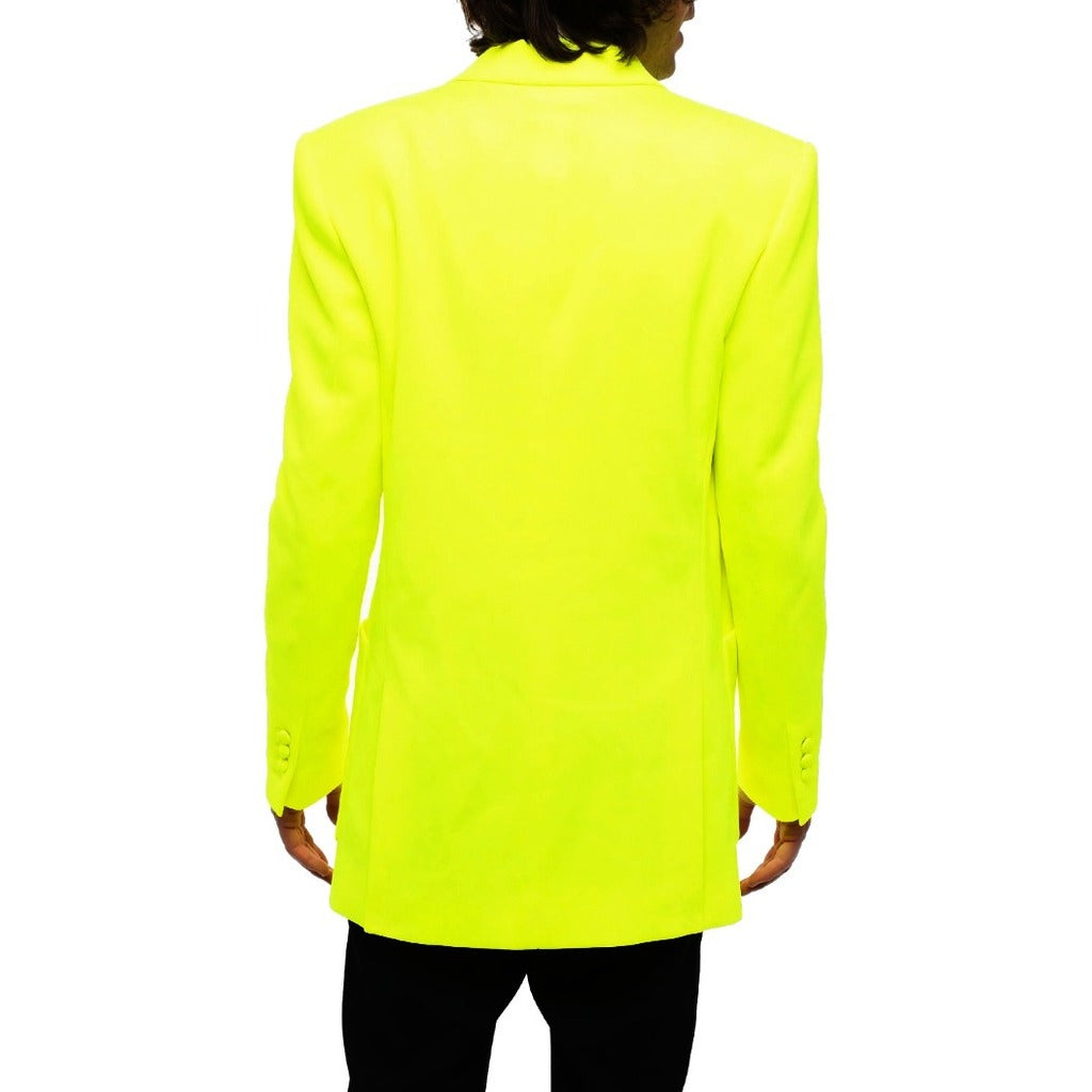 balmain - blazer doppiopetto giallo fluo