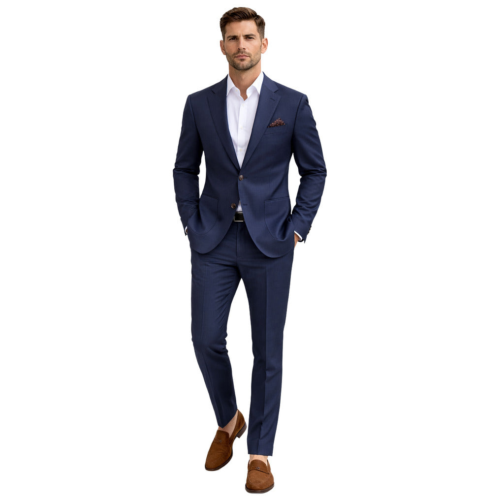 loro piana tessuto - completo lana blu navy