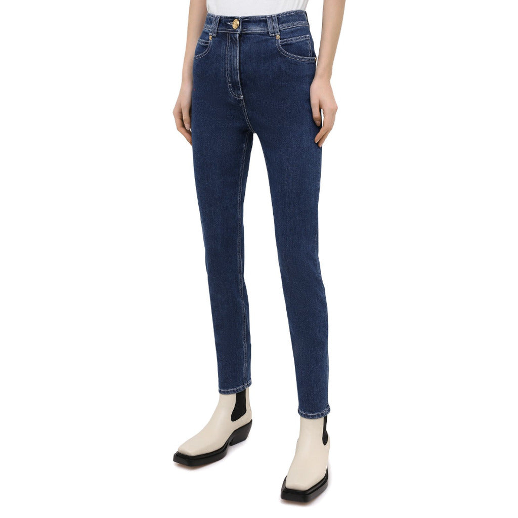 balmain - jeans high-waist regular blu
