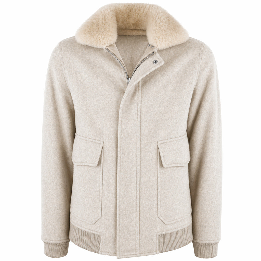 loro piana tessuto - bomber coat beige