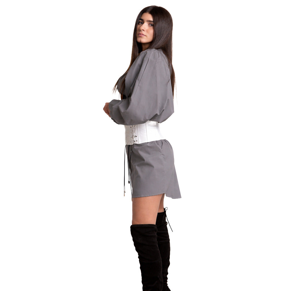 elisabetta franchi - top bianco con coulisse