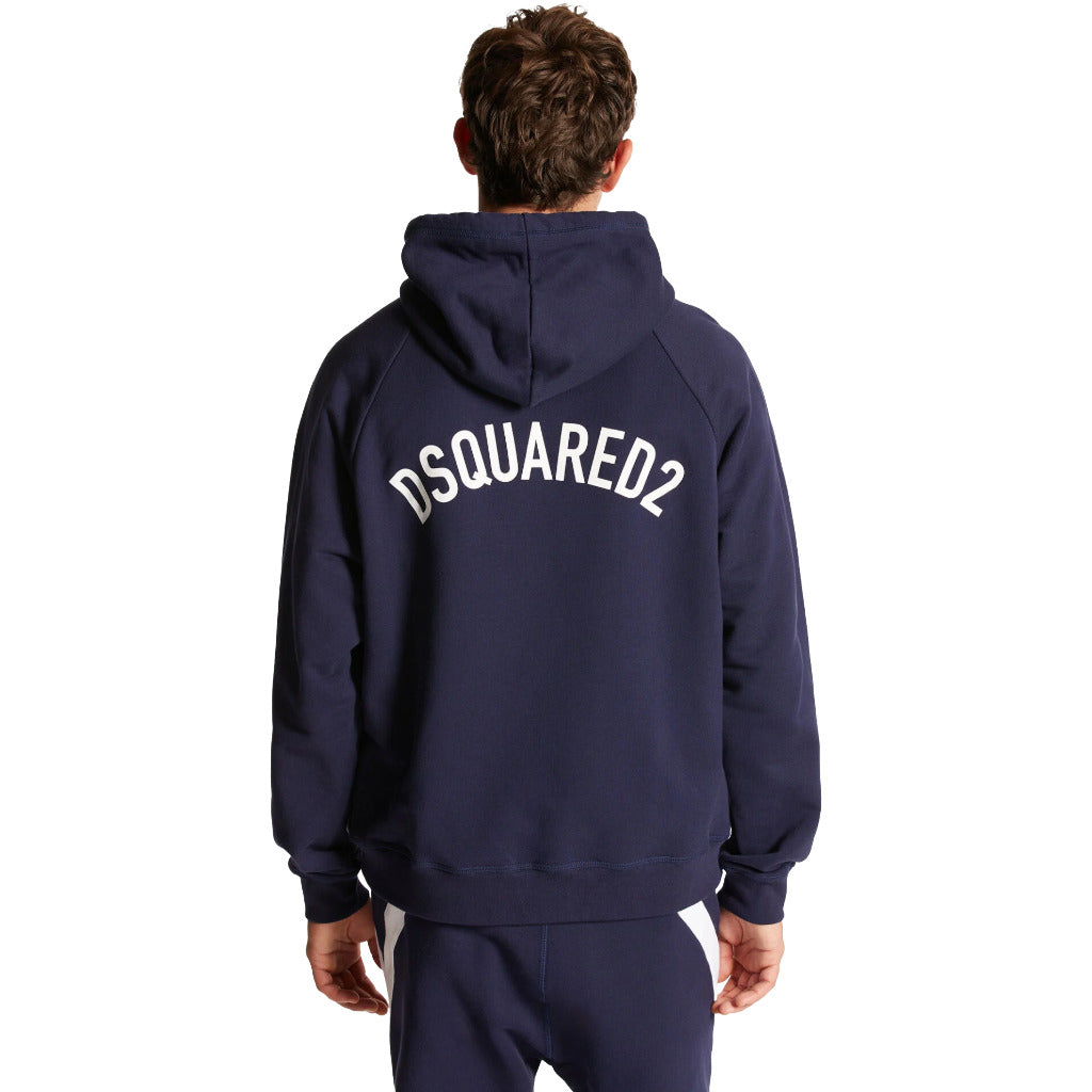 dsquared2 - felpa blu con cappuccio