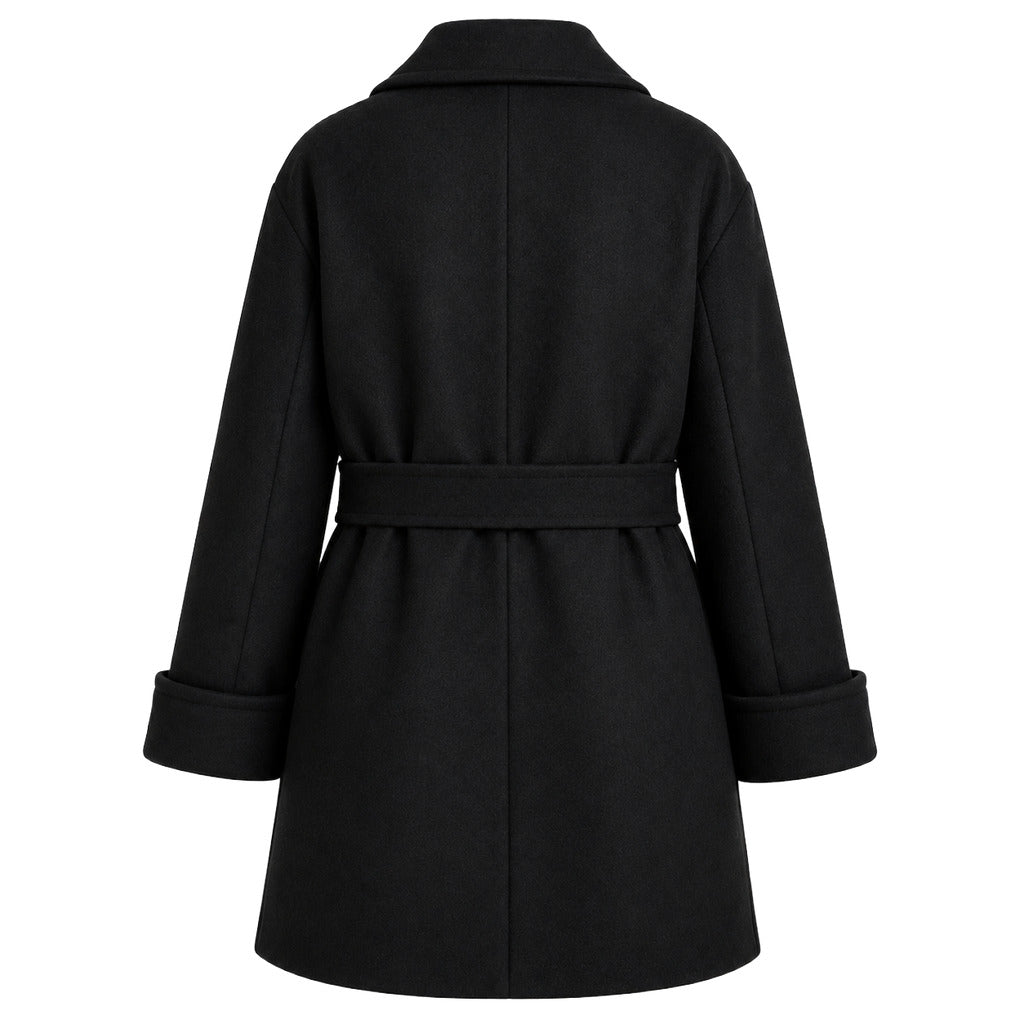 loro piana tessuto - cappotto peacoat doppiopetto nero