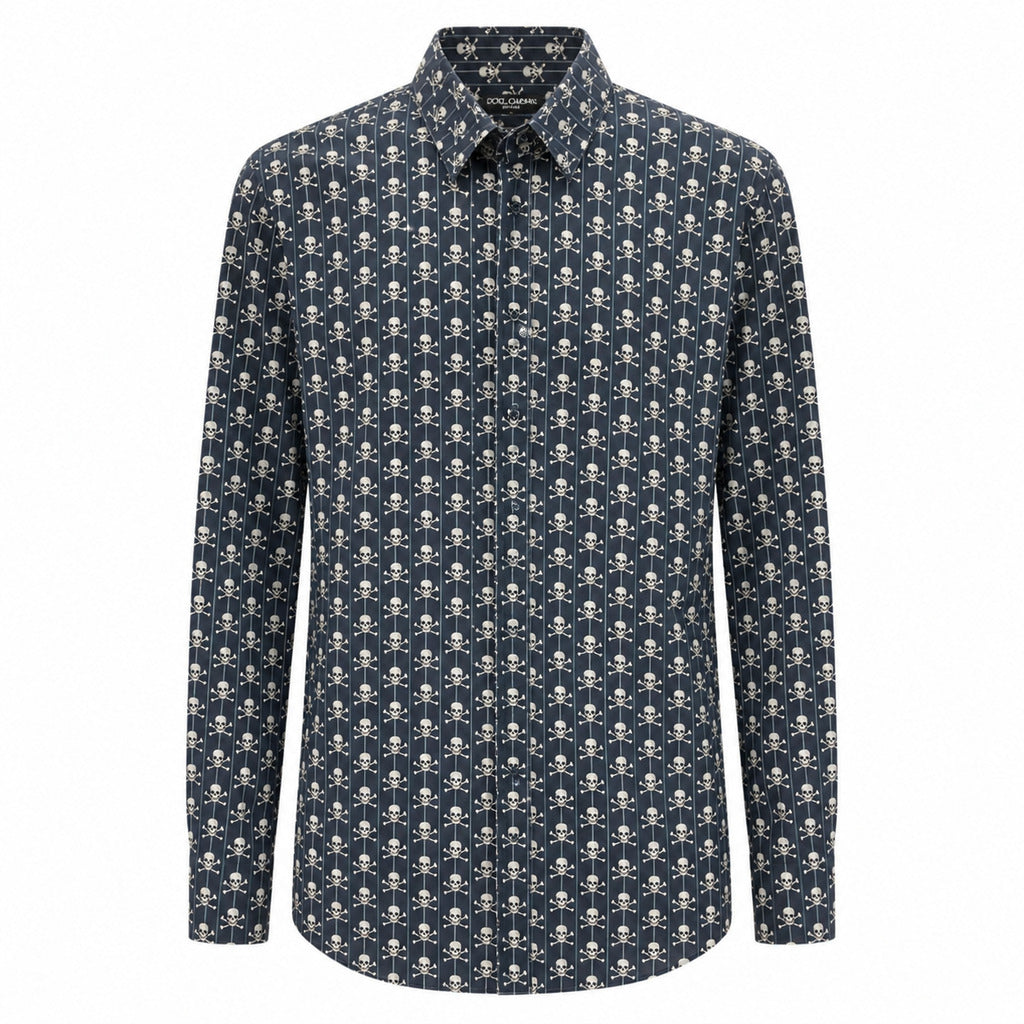 dolce & gabbana - camicia stampa teschi