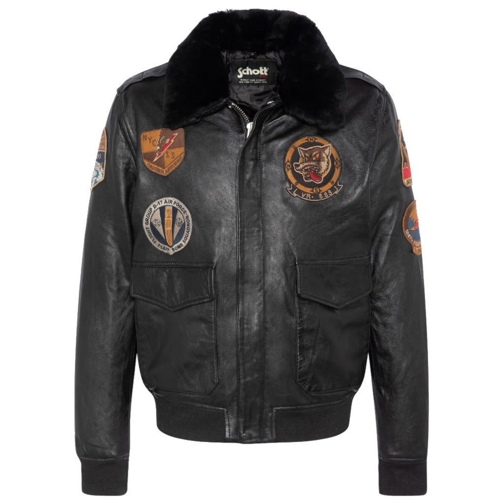 schott nyc - giacca badge black pilot